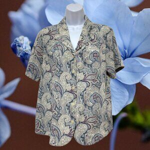 Alfred Dunner-Women's Medium Button Top Light Weight Multi-Color Design Collared